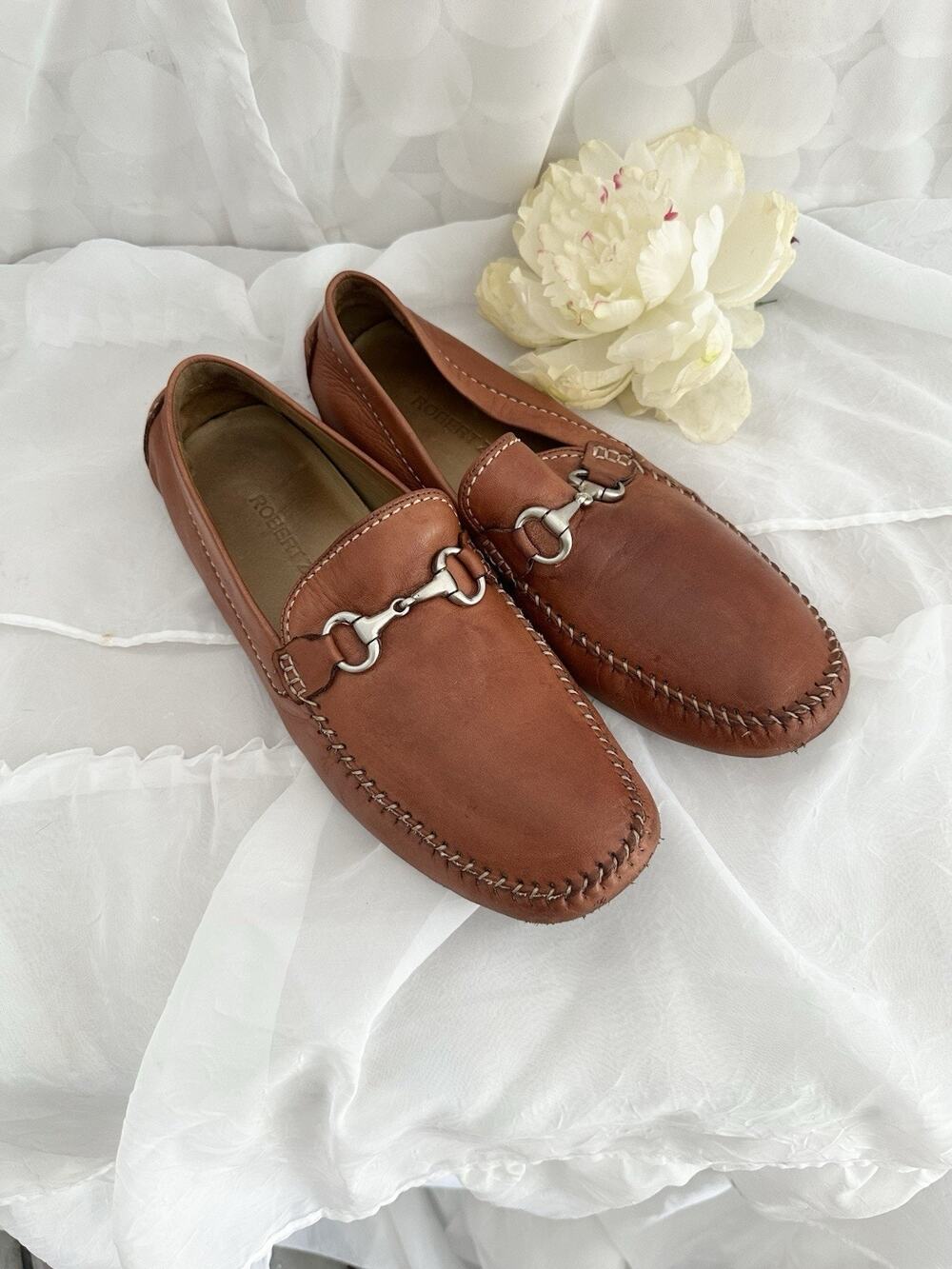 Robert Zur Mens size 11 M Brown GLOVE Leather Driver Loafers Moccasin Shoes